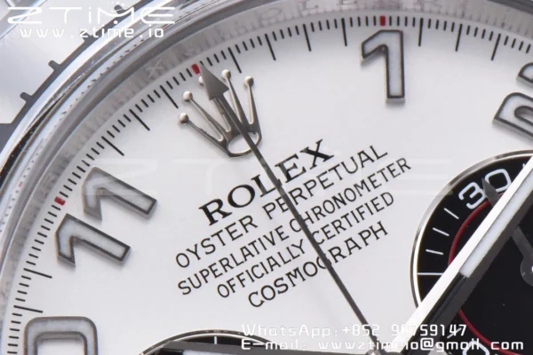 Rolex Daytona 116509 Clean 1:1 Best Edition Cassa 904L SS Quadrante Bianco su Bracciale SS SA4130 V2 - Orologio Super Clone | 1:1 Best Version