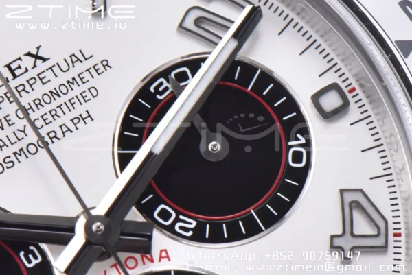 Rolex Daytona 116509 Clean 1:1 Best Edition Cassa 904L SS Quadrante Bianco su Bracciale SS SA4130 V2 - Orologio Super Clone | 1:1 Best Version