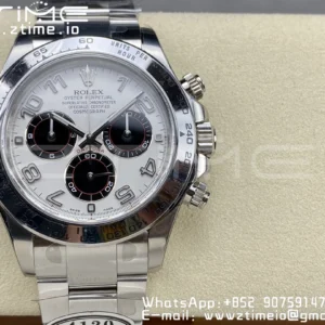 Rolex Daytona 116509 Clean 1:1 Best Edition Cassa 904L SS Quadrante Bianco su Bracciale SS SA4130 V2 - Orologio Super Clone | 1:1 Best Version