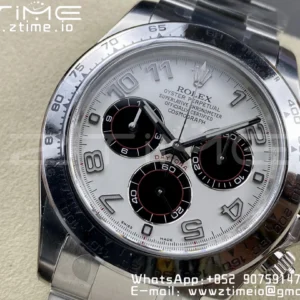Rolex Daytona 116509 Clean 1:1 Best Edition Cassa 904L SS Quadrante Bianco su Bracciale SS SA4130 V2 - Orologio Super Clone | 1:1 Best Version