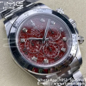 Rolex Daytona 116509 Clean 1:1 Best Edition 904L SS Case and Bracelet Red Sodalite Dial SA4130 V2 - Super Clone Watch | 1:1 Best Version