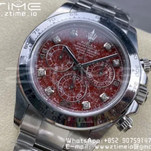 Rolex Daytona 116509 Clean 1:1 Best Edition 904L SS Case and Bracelet Red Sodalite Dial SA4130 V2 - Super Clone Watch | 1:1 Best Version