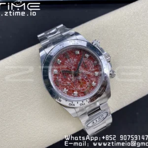 Rolex Daytona 116509 Clean 1:1 Best Edition 904L SS Case and Bracelet Red Sodalite Dial SA4130 V2 - Super Clone Watch | 1:1 Best Version