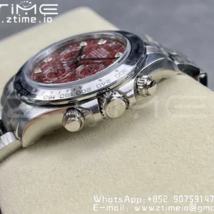 Rolex Daytona 116509 Clean 1:1 Best Edition 904L SS Case and Bracelet Red Sodalite Dial SA4130 V2 - Super Clone Watch | 1:1 Best Version