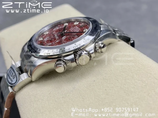 Rolex Daytona 116509 Clean 1:1 Best Edition 904L SS Case and Bracelet Red Sodalite Dial SA4130 V2 - Super Clone Watch | 1:1 Best Version