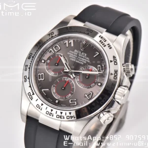 Rolex Daytona 116509 Clean 1:1 Best Edition 904L SS Case Gray Dial on Rubber Strap SA4130 V2 - Super Clone Watch | 1:1 Best Version