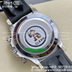 Rolex Daytona 116509 Clean 1:1 Best Edition 904L SS Case White Dial on Rubber Strap SA4130 V2 - Super Clone Watch | 1:1 Best Version