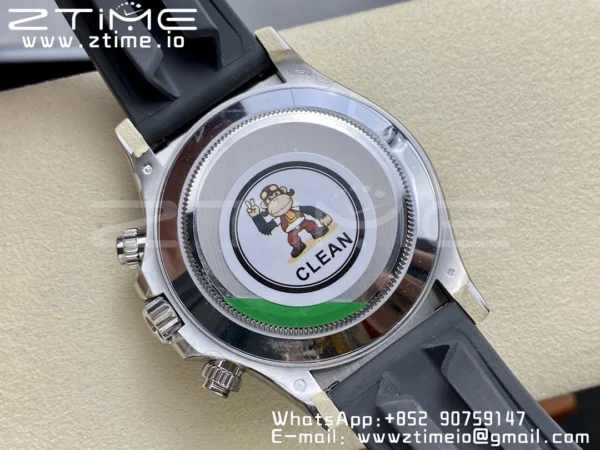 Rolex Daytona 116509 Clean 1:1 Best Edition 904L SS Case White Dial on Rubber Strap SA4130 V2 - Super Clone Watch | 1:1 Best Version