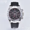 Rolex Daytona 116509 Clean 1:1 Best Edition 904L SS Case Black Dial on Rubber Strap SA4130 V2 - Super Clone Watch | 1:1 Best Version