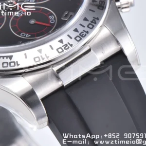 Rolex Daytona 116509 Clean 1:1 Best Edition 904L SS Case Black Dial on Rubber Strap SA4130 V2 - Super Clone Watch | 1:1 Best Version