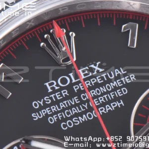 Rolex Daytona 116509 Clean 1:1 Best Edition 904L SS Case Black Dial on Rubber Strap SA4130 V2 - Super Clone Watch | 1:1 Best Version