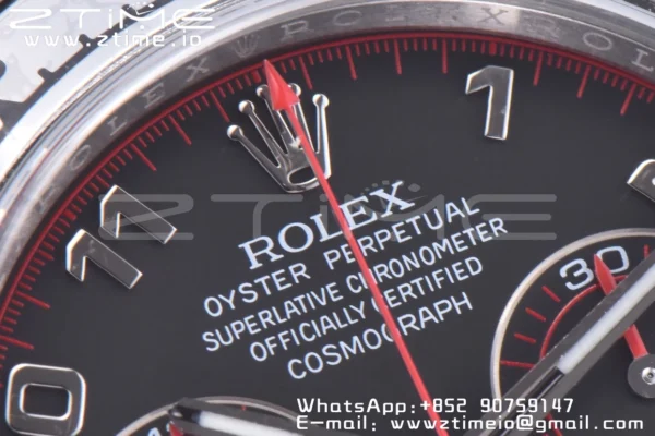 Rolex Daytona 116509 Clean 1:1 Best Edition 904L SS Case Black Dial on Rubber Strap SA4130 V2 - Super Clone Watch | 1:1 Best Version