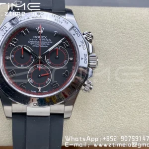 Rolex Daytona 116509 Clean 1:1 Best Edition 904L SS Case Black Dial on Rubber Strap SA4130 V2 - Super Clone Watch | 1:1 Best Version