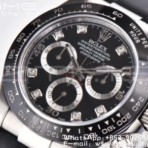 Rolex Daytona 116519 Clean Factory 1:1 Best Edition Black Diamonds Dial on Oysterflex Rubber Strap SA4130 V2 - Super Clone Watch | 1:1 Best Version