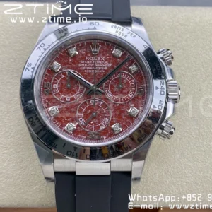 Rolex Daytona 116519 Clean 1:1 Best Edition 904L SS Case and Bracelet Red Sodalite Dial on Oysterflex SA4130 V2 - Super Clone Watch | 1:1 Best Version