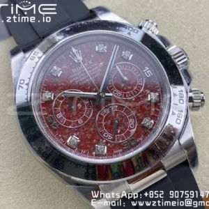 Rolex Daytona 116519 Clean 1:1 Best Edition 904L SS Case and Bracelet Red Sodalite Dial on Oysterflex SA4130 V2 - Super Clone Watch | 1:1 Best Version