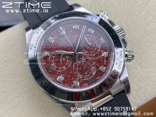 Rolex Daytona 116519 Clean 1:1 Best Edition 904L SS Case and Bracelet Red Sodalite Dial on Oysterflex SA4130 V2 - Super Clone Watch | 1:1 Best Version