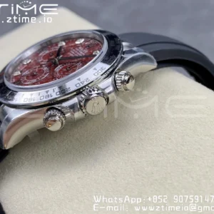 Rolex Daytona 116519 Clean 1:1 Best Edition 904L SS Case and Bracelet Red Sodalite Dial on Oysterflex SA4130 V2 - Super Clone Watch | 1:1 Best Version