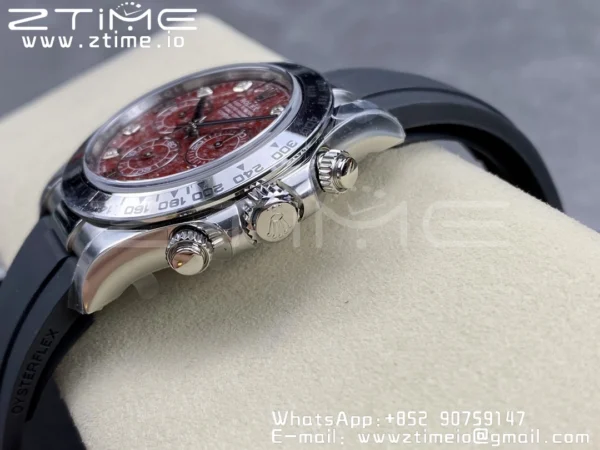 Rolex Daytona 116519 Clean 1:1 Best Edition 904L SS Case and Bracelet Red Sodalite Dial on Oysterflex SA4130 V2 - Super Clone Watch | 1:1 Best Version