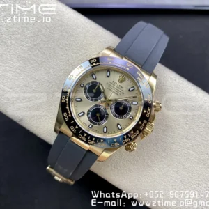 Rolex Daytona 116518 Clean Factory YG 1:1 Best Edition YG Dial on Oysterflex Rubber Strap SA4130 v2 - Super Clone Watch | 1:1 Best Version