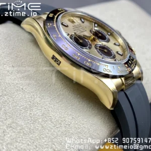 Rolex Daytona 116518 Clean Factory YG 1:1 Best Edition YG Dial on Oysterflex Rubber Strap SA4130 v2 - Super Clone Watch | 1:1 Best Version