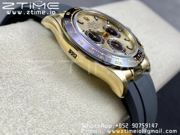 Rolex Daytona 116518 Clean Factory YG 1:1 Best Edition YG Dial on Oysterflex Rubber Strap SA4130 v2 - Super Clone Watch | 1:1 Best Version