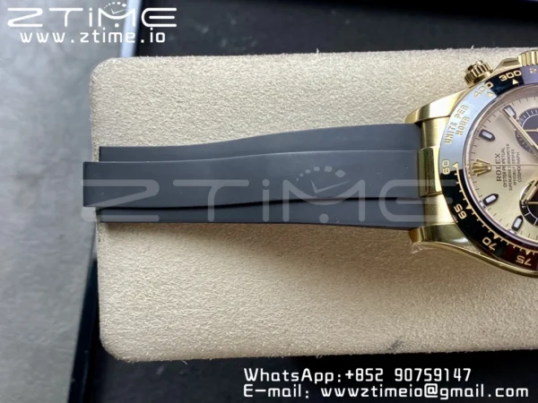 Rolex Daytona 116518 Clean Factory YG 1:1 Best Edition YG Dial on Oysterflex Rubber Strap SA4130 v2 - Super Clone Watch | 1:1 Best Version
