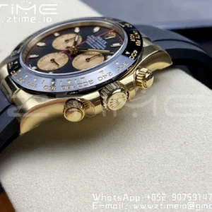 Rolex Daytona 116518 Clean Factory YG 1:1 Best Edition Black/YG Dial on Oysterflex Rubber Strap SA4130 V2 - Super Clone Watch | 1:1 Best Version