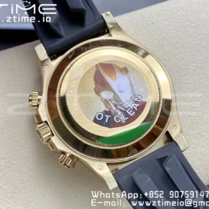 Rolex Daytona 116518 Clean Factory YG 1:1 Best Edition Black/YG Dial on Oysterflex Rubber Strap SA4130 V2 - Super Clone Watch | 1:1 Best Version