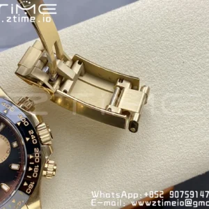 Rolex Daytona 116518 Clean Factory YG 1:1 Best Edition Black/YG Dial on Oysterflex Rubber Strap SA4130 V2 - Super Clone Watch | 1:1 Best Version