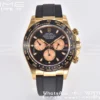 Rolex Daytona 116518 Clean Factory YG 1:1 Best Edition Black/YG Dial on Oysterflex Rubber Strap SA4130 V2 - Super Clone Watch | 1:1 Best Version