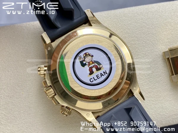 Rolex  Daytona 116509 Clean 1:1 Best Edition YG Case White Dial on Rubber Strap SA4130 V2 - Super Clone Watch | 1:1 Best Version