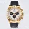 Rolex  Daytona 116509 Clean 1:1 Best Edition YG Case White Dial on Rubber Strap SA4130 V2 - Super Clone Watch | 1:1 Best Version