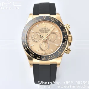Rolex Daytona 116518 YG Clean Factory 1:1 Best Edition YG Dial on Oysterflex Strap A4130 v2 - Super Clone Watch | 1:1 Best Version