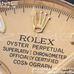 Rolex Daytona 116518 YG Clean Factory 1:1 Best Edition YG Dial on Oysterflex Strap A4130 v2 - Super Clone Watch | 1:1 Best Version