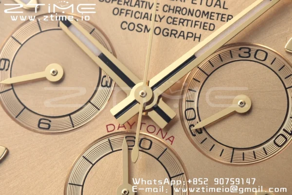 Rolex Daytona 116518 YG Clean Factory 1:1 Best Edition YG Dial on Oysterflex Strap A4130 v2 - Super Clone Watch | 1:1 Best Version