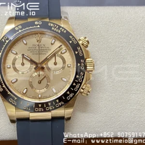 Rolex Daytona 116518 YG Clean Factory 1:1 Best Edition YG Dial on Oysterflex Strap A4130 v2 - Super Clone Watch | 1:1 Best Version