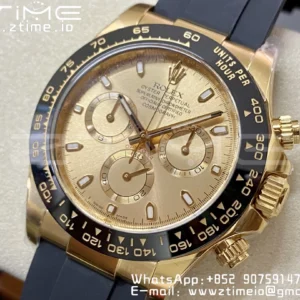 Rolex Daytona 116518 YG Clean Factory 1:1 Best Edition YG Dial on Oysterflex Strap A4130 v2 - Super Clone Watch | 1:1 Best Version
