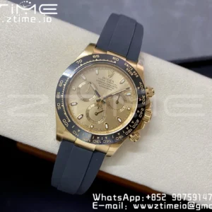 Rolex Daytona 116518 YG Clean Factory 1:1 Best Edition YG Dial on Oysterflex Strap A4130 v2 - Super Clone Watch | 1:1 Best Version