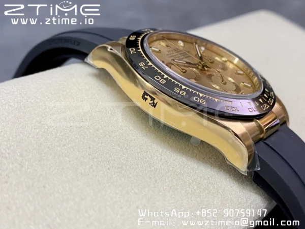 Rolex Daytona 116518 YG Clean Factory 1:1 Best Edition YG Dial on Oysterflex Strap A4130 v2 - Super Clone Watch | 1:1 Best Version