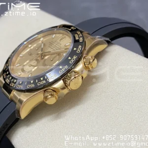 Rolex Daytona 116518 YG Clean Factory 1:1 Best Edition YG Dial on Oysterflex Strap A4130 v2 - Super Clone Watch | 1:1 Best Version