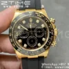 Rolex Daytona 116518 Clean Factory 1:1 Best Edition Black Diamonds Dial on Oysterflex Rubber Strap SA4130  V2 - Super Clone Watch | 1:1 Best Version