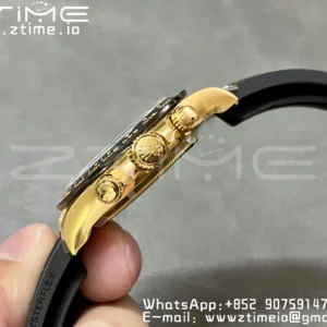 ロレックスデイトナ116518クリーンファクトリー1:1ベスト版ブラックダイヤモンドダイヤルオイスターフレックスラバーストラップSA4130 V2 - スーパークローン時計｜1:1ベスト版