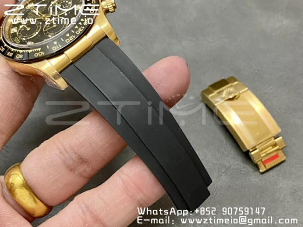ロレックスデイトナ116518クリーンファクトリー1:1ベスト版ブラックダイヤモンドダイヤルオイスターフレックスラバーストラップSA4130 V2 - スーパークローン時計｜1:1ベスト版