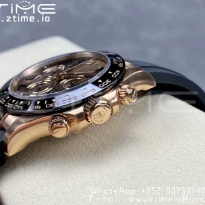 Rolex Daytona 116515 RG Clean Factory 1:1 Best Edition Μαύρο Κεραμικό Κορνίζα Brown Dial Numeral Marker on Oysterflex Rubber Strap A4130 V2 - Super Clone Watch | 1:1 Best Version