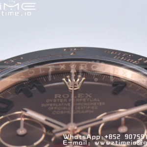 Rolex Daytona 116515 RG Clean Factory 1:1 Best Edition Μαύρο Κεραμικό Κορνίζα Brown Dial Numeral Marker on Oysterflex Rubber Strap A4130 V2 - Super Clone Watch | 1:1 Best Version