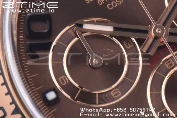 Rolex Daytona 116515 RG Clean Factory 1:1 Best Edition Μαύρο Κεραμικό Κορνίζα Brown Dial Numeral Marker on Oysterflex Rubber Strap A4130 V2 - Super Clone Watch | 1:1 Best Version