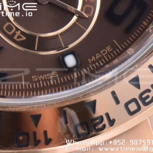 Rolex Daytona 116515 RG Clean Factory 1:1 Best Edition Μαύρο Κεραμικό Κορνίζα Brown Dial Numeral Marker on Oysterflex Rubber Strap A4130 V2 - Super Clone Watch | 1:1 Best Version