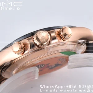 Rolex Daytona 116515 RG Clean Factory 1:1 Best Edition Μαύρο Κεραμικό Κορνίζα Brown Dial Numeral Marker on Oysterflex Rubber Strap A4130 V2 - Super Clone Watch | 1:1 Best Version