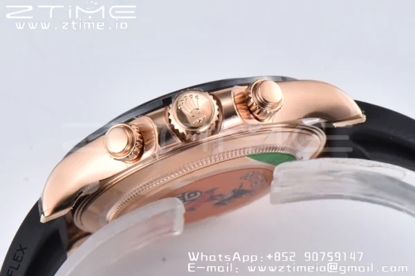 Rolex Daytona 116515 RG Clean Factory 1:1 Best Edition Μαύρο Κεραμικό Κορνίζα Brown Dial Numeral Marker on Oysterflex Rubber Strap A4130 V2 - Super Clone Watch | 1:1 Best Version